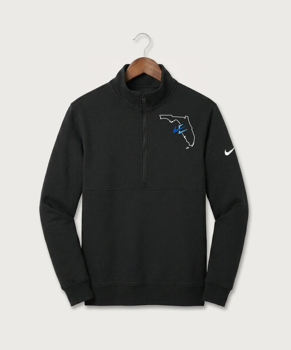 Leading Edge Florida Team Store - Black Nike Club Fleece Sleeve Swoosh 1/2-Zip NKDX6718