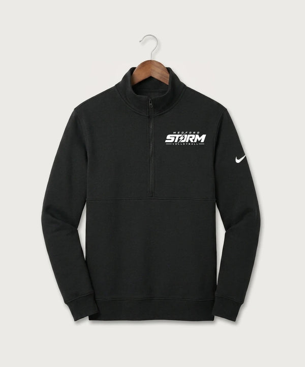 Medford Storm High School Volleyball Team Store - Black Nike Club Fleece Sleeve Swoosh 1/2-Zip NKDX6718