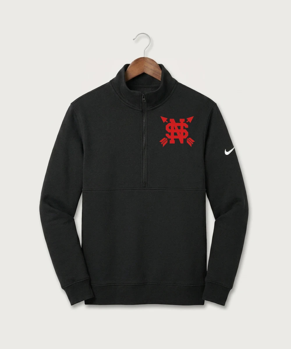 Lancer Archer Club Archery Team Store - Black Nike Club Fleece Sleeve Swoosh 1/2-Zip NKDX6718
