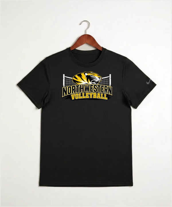 Northwestern Volleyball - Black Nike Swoosh Sleeve rLegend Tee NKDX8730
