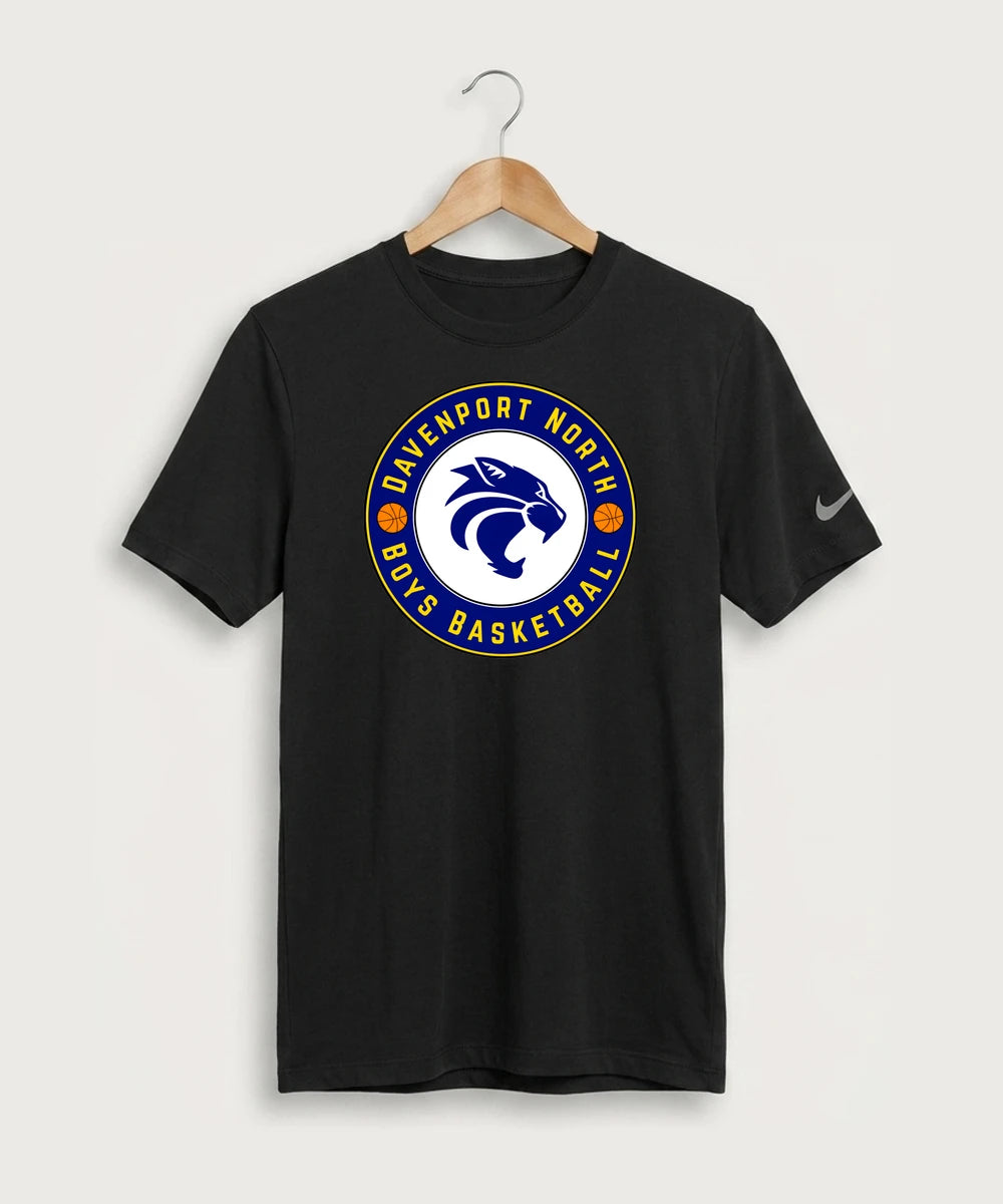 Davenport North High School Basketball Team Store - Black Nike Swoosh Sleeve rLegend Tee NKDX8730