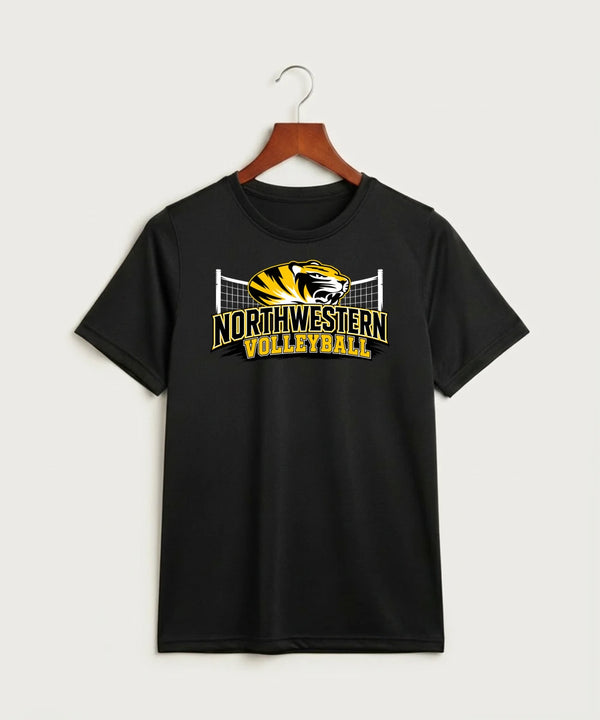 Northwestern Volleyball - Black Nike Youth Swoosh Sleeve rLegend Tee NKDX8787