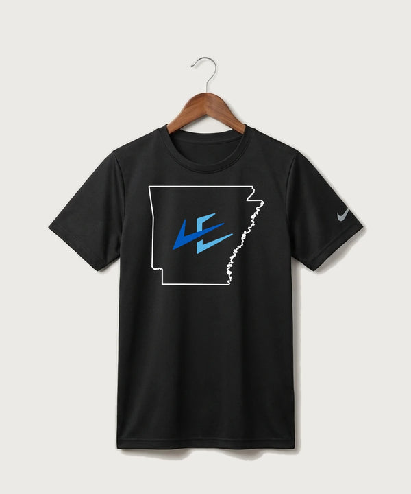 Leading Edge Arkansas Team Store - Black Nike Youth Swoosh Sleeve rLegend Tee NKDX8787