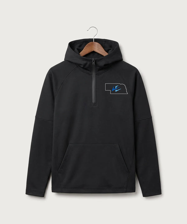 Leading Edge Nebraska Team Store - Black Phantom Hoodie - Left Chest