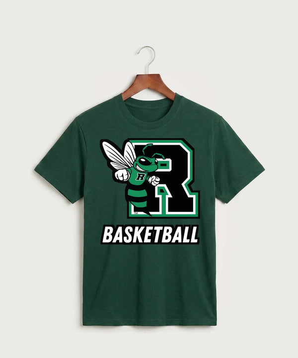 2026 Roswell High School Boys & Girls Basketball Team Store - Dark Green Port & Co Core Cotton Tee. PC54
