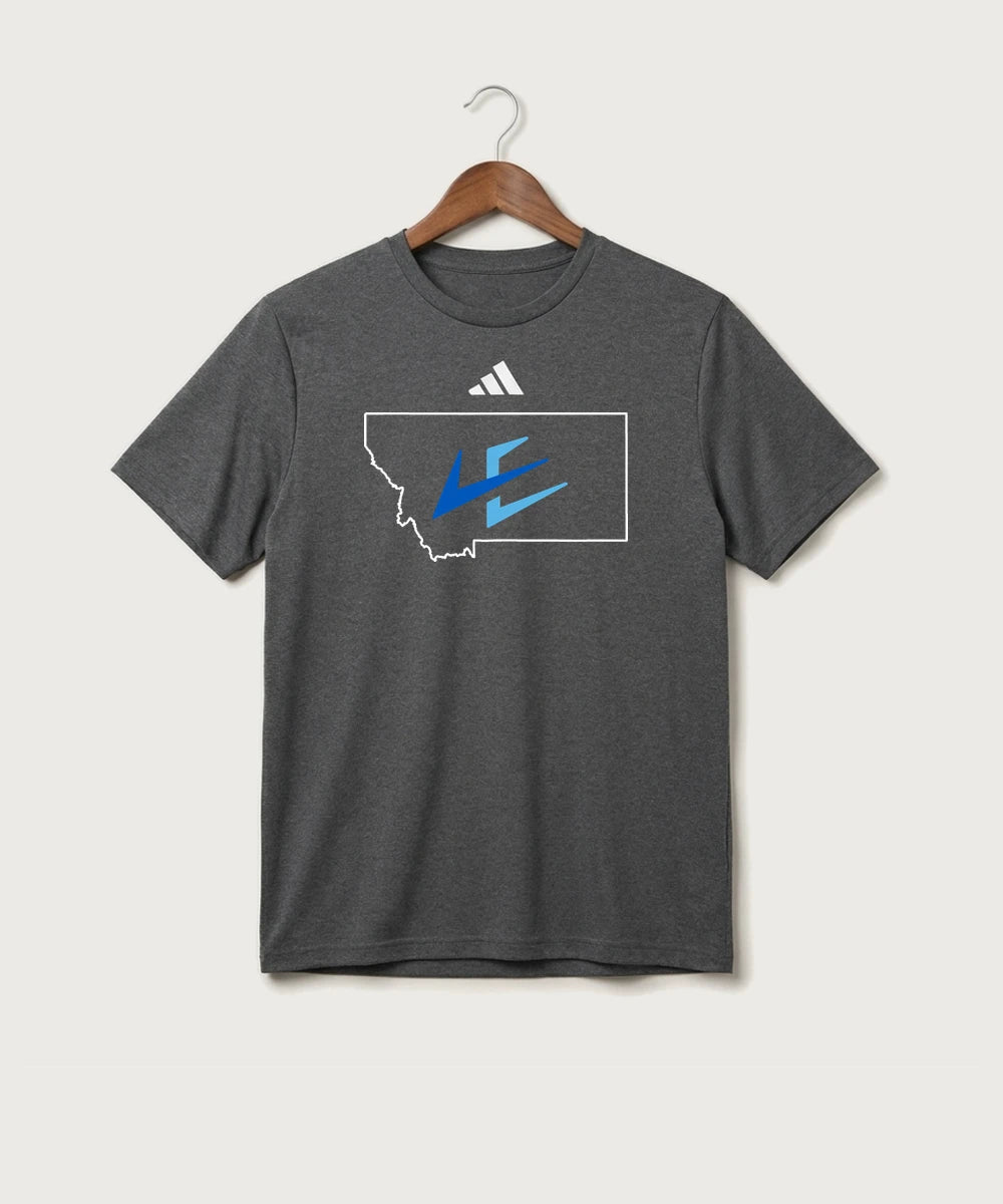 Leading Edge Montana Team Store - Dark Grey Heather/ White Men's Pregame T-Shirt