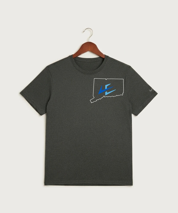 Leading Edge Connecticut Team Store - Dark Smoke Heather Nike Swoosh Sleeve rLegend Tee NKDX8730