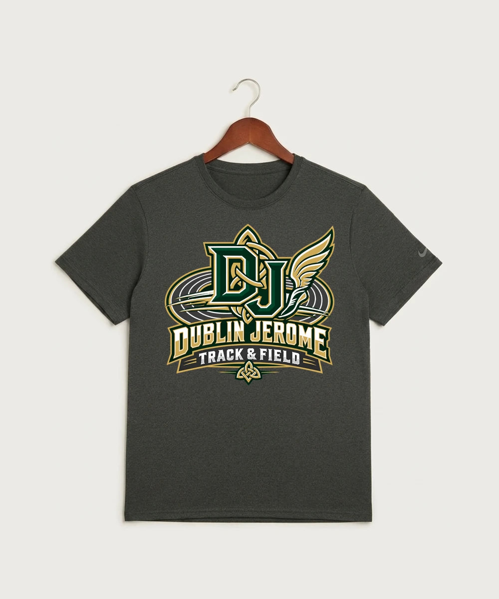 Dublin Jerome Track & Field Team Store - Dark Smoke Heather Nike Swoosh Sleeve rLegend Tee NKDX8730