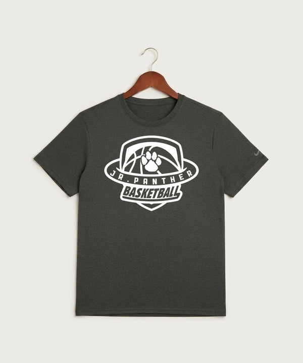 Jr Panther Basketball - Dark Smoke Heather Nike Swoosh Sleeve rLegend Tee NKDX8730