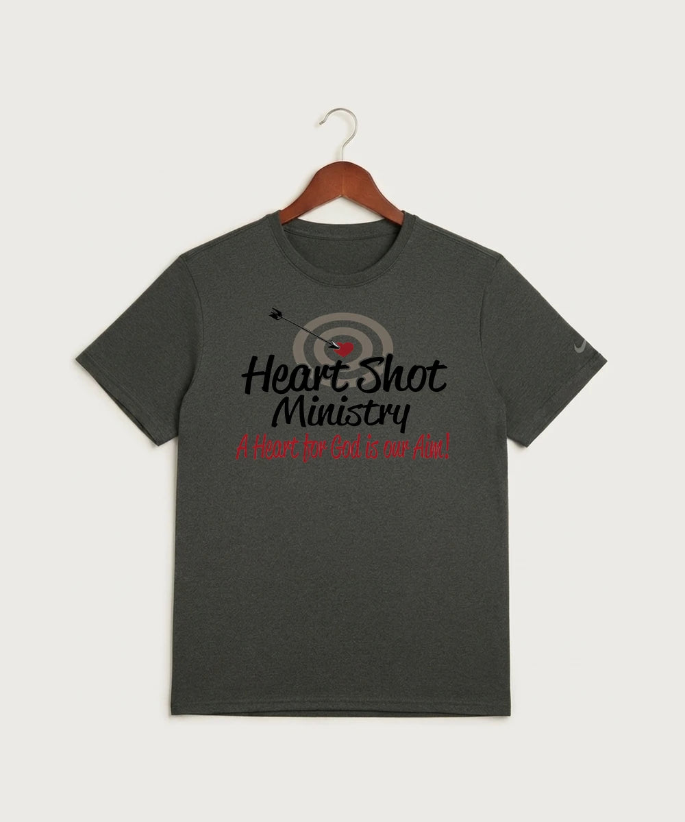 Heart Shot Ministry Archery Team Store - Dark Smoke Heather Nike Swoosh Sleeve rLegend Tee NKDX8730