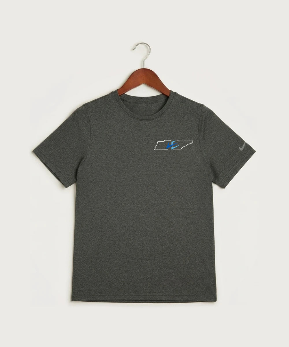 Leading Edge Tennessee Team Store - Dark Smoke Heather Nike Youth Swoosh Sleeve rLegend Tee NKDX8787