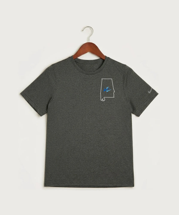 Leading Edge Alabama Team Store - Dark Smoke Heather Nike Youth Swoosh Sleeve rLegend Tee NKDX8787