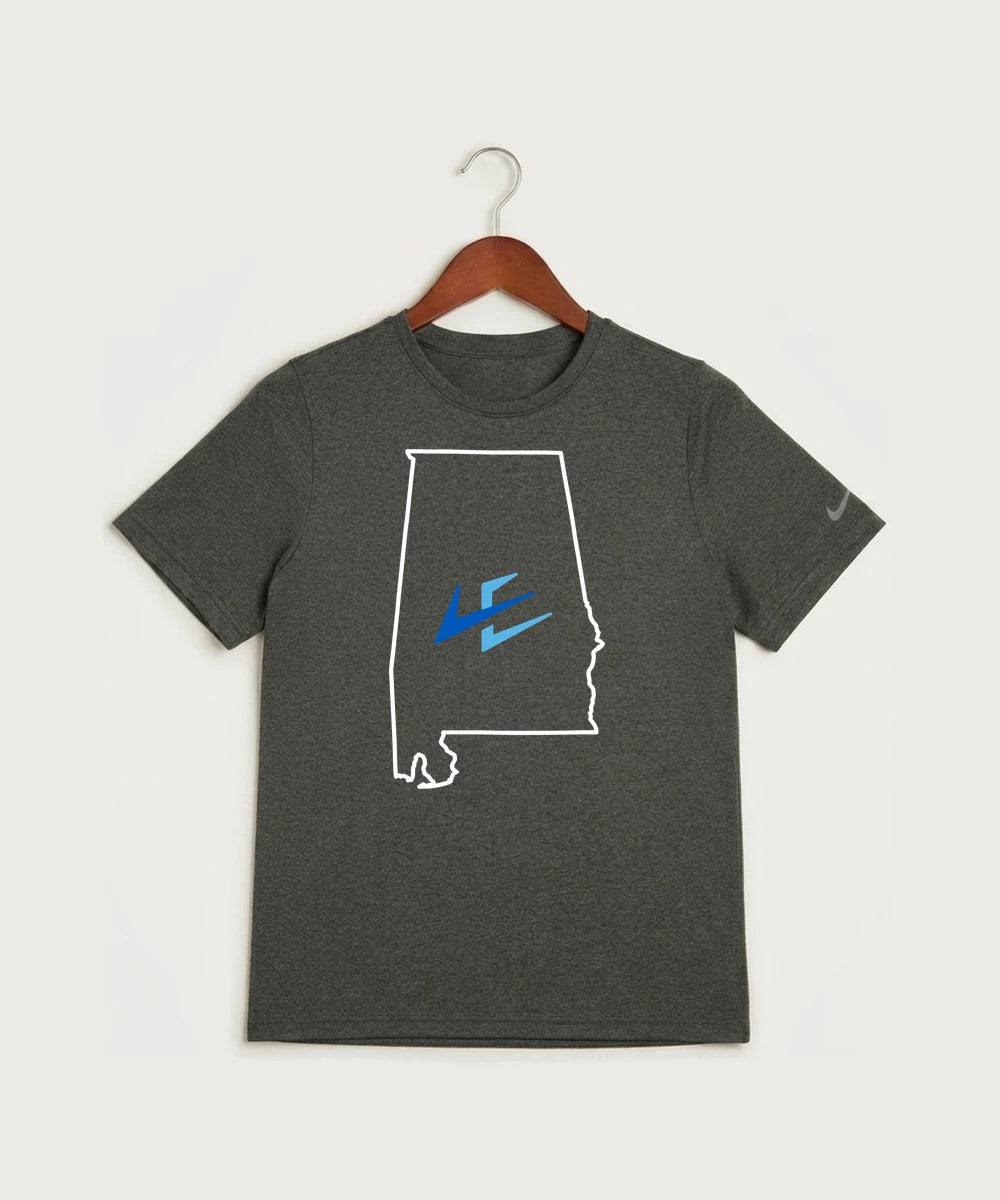 Leading Edge Alabama Team Store - Dark Smoke Heather Nike Youth Swoosh Sleeve rLegend Tee NKDX8787