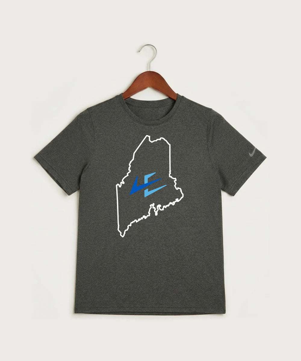 Leading Edge Maine Team Store - Dark Smoke Heather Nike Youth Swoosh Sleeve rLegend Tee NKDX8787