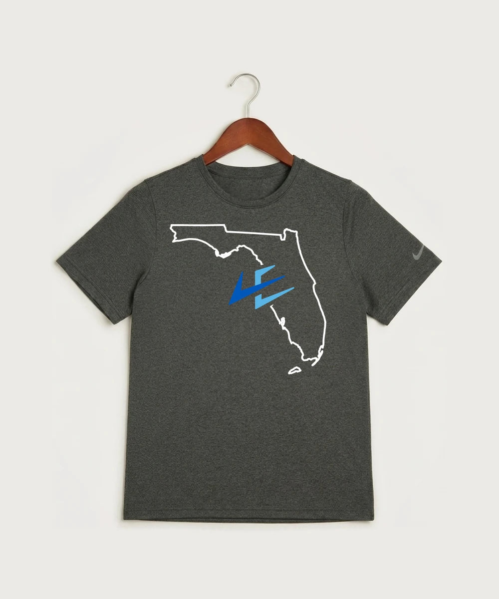 Leading Edge Florida Team Store - Dark Smoke Heather Nike Youth Swoosh Sleeve rLegend Tee NKDX8787