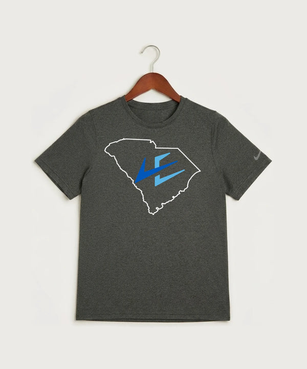 Leading Edge South Carolina Team Store - Dark Smoke Heather Nike Youth Swoosh Sleeve rLegend Tee NKDX8787