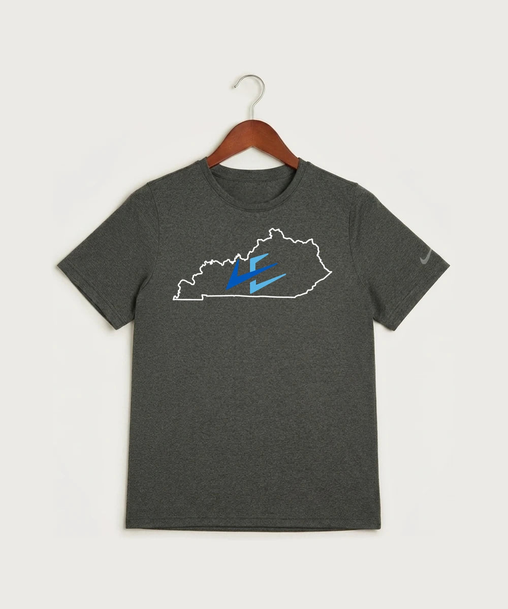 Leading Edge Kentucky Team Store - Dark Smoke Heather Nike Youth Swoosh Sleeve rLegend Tee NKDX8787