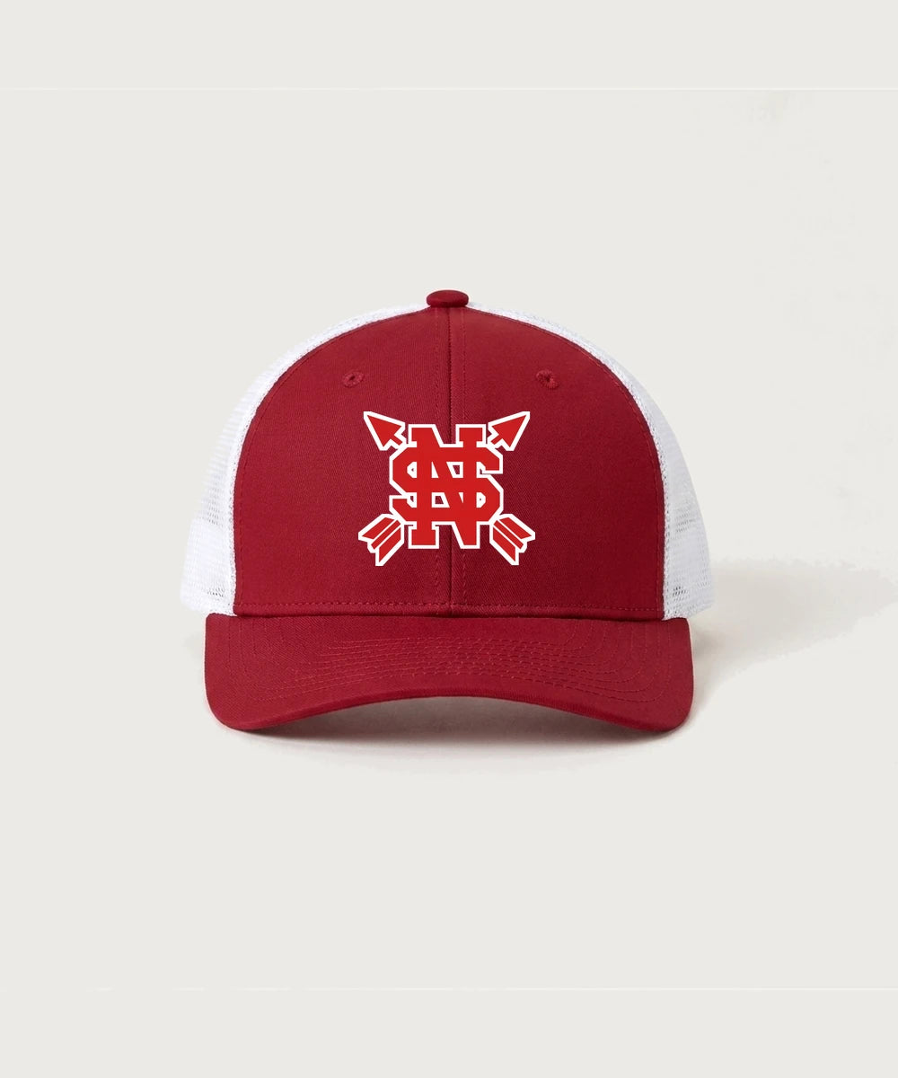 Lancer Archer Club Archery Team Store - Deep Red/ White Sport-Tek Club Trucker Cap STC46