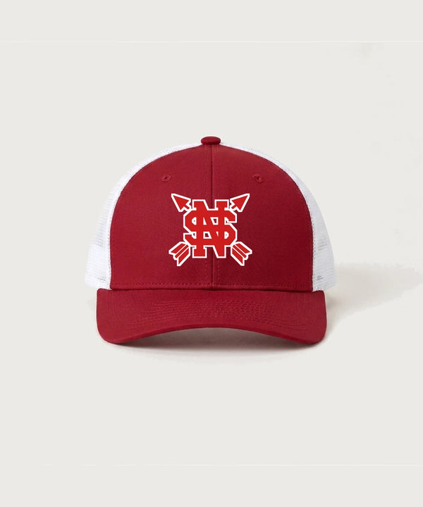 Lancer Archer Club Archery Team Store - Deep Red/ White Sport-Tek Club Trucker Cap STC46