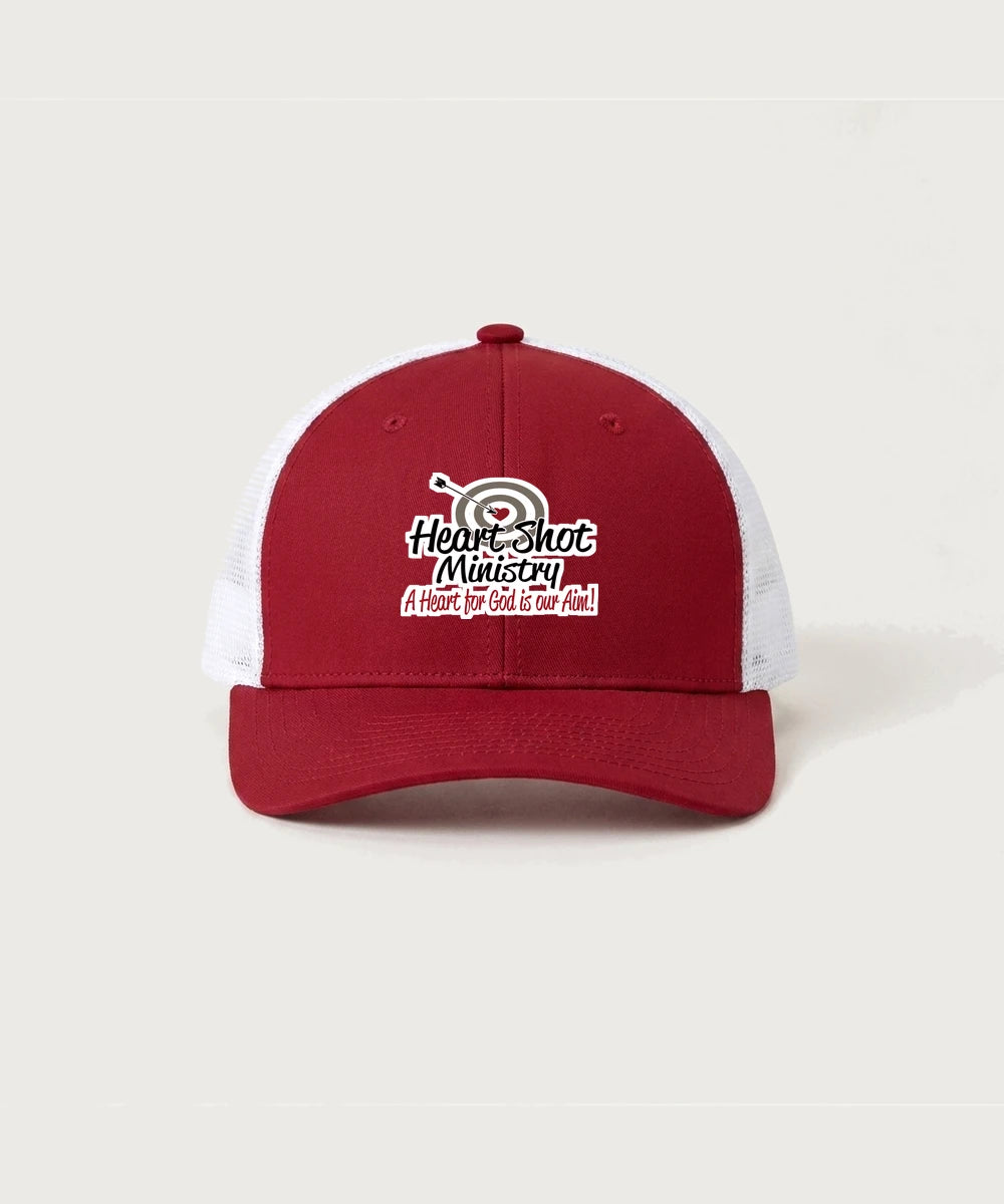 Heart Shot Ministry Archery Team Store - Deep Red/ White Sport-Tek Club Trucker Cap STC46