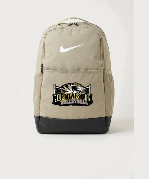 Northwestern Volleyball - Desert Khaki Nike Brasilia Medium Backpack NKDH7709