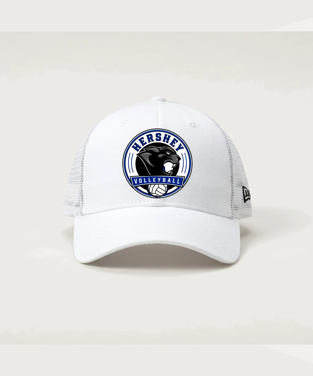 Hershey High School Volleyball Team Store - Flag White/ White New Era - Stretch Mesh Cap. NE1020