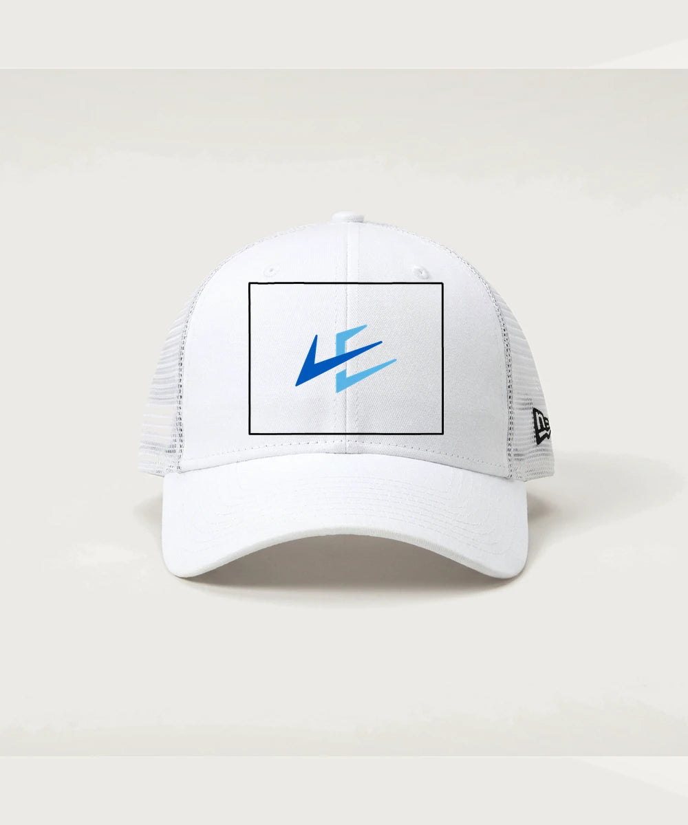 Leading Edge Wyoming Team Store - Flag White/ White New Era - Stretch Mesh Cap. NE1020