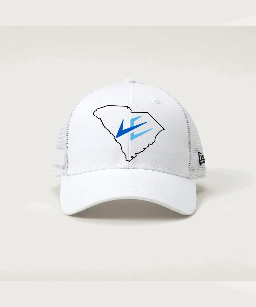 Leading Edge South Carolina Team Store - Flag White/ White New Era - Stretch Mesh Cap. NE1020