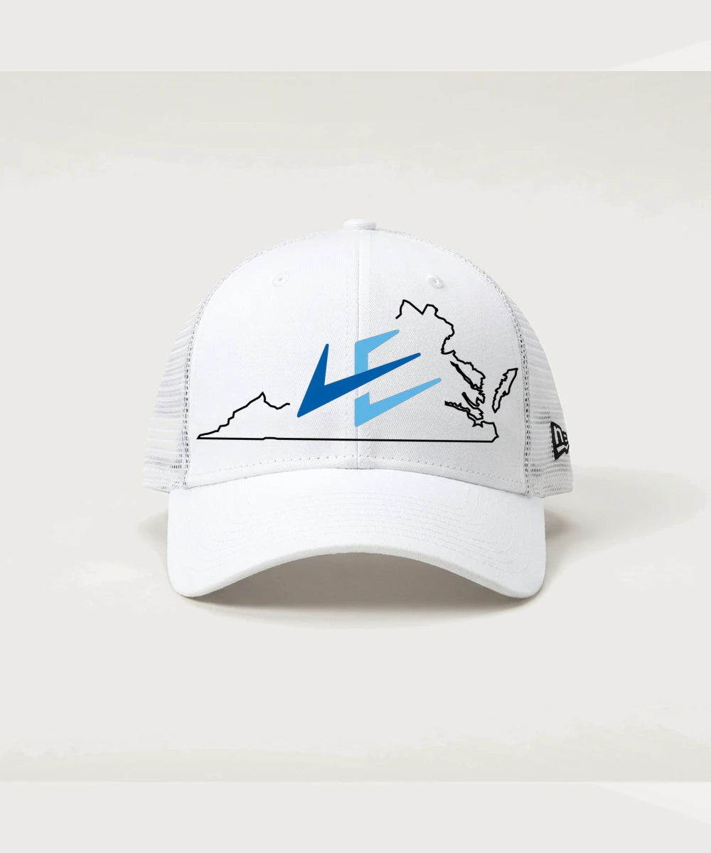 Leading Edge Virginia Team Store - Flag White/ White New Era - Stretch Mesh Cap. NE1020