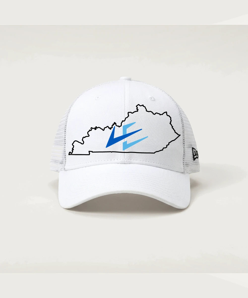 Leading Edge Kentucky Team Store - Flag White/ White New Era - Stretch Mesh Cap. NE1020