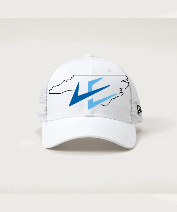 Leading Edge North Carolina Team Store - Flag White/ White New Era - Stretch Mesh Cap. NE1020