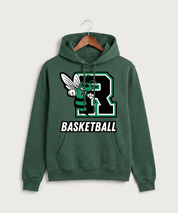 2026 Roswell High School Boys & Girls Basketball Team Store - Forest Green Heather Port & Co Core Fleece Pullover Hooded Sweatshirt. PC78H
