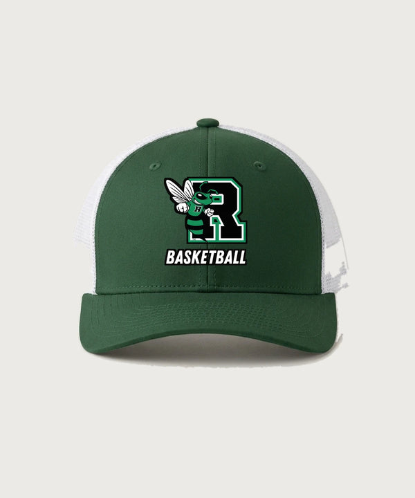 2026 Roswell High School Boys & Girls Basketball Team Store - Forest Green/ White Sport-Tek Club Trucker Cap STC46
