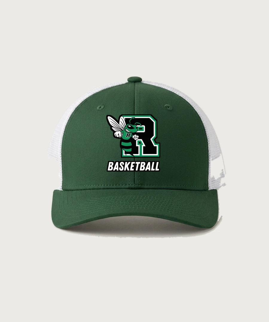 2026 Roswell High School Boys & Girls Basketball Team Store - Forest Green/ White Sport-Tek Club Trucker Cap STC46