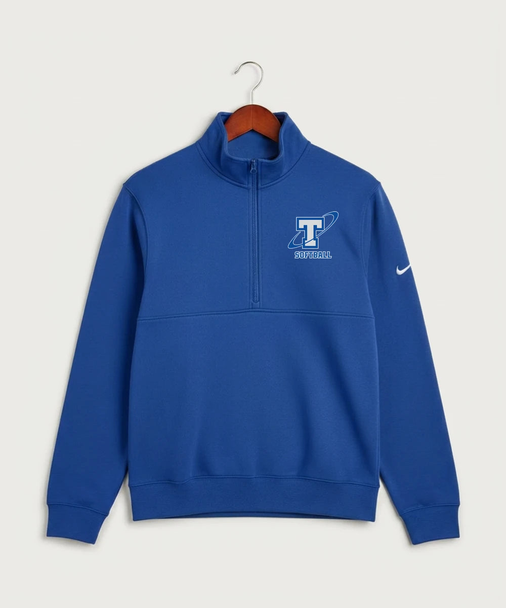 Papillion La Vista South Titan Softball Team Store - Game Royal Nike Club Fleece Sleeve Swoosh 1/2-Zip NKDX6718