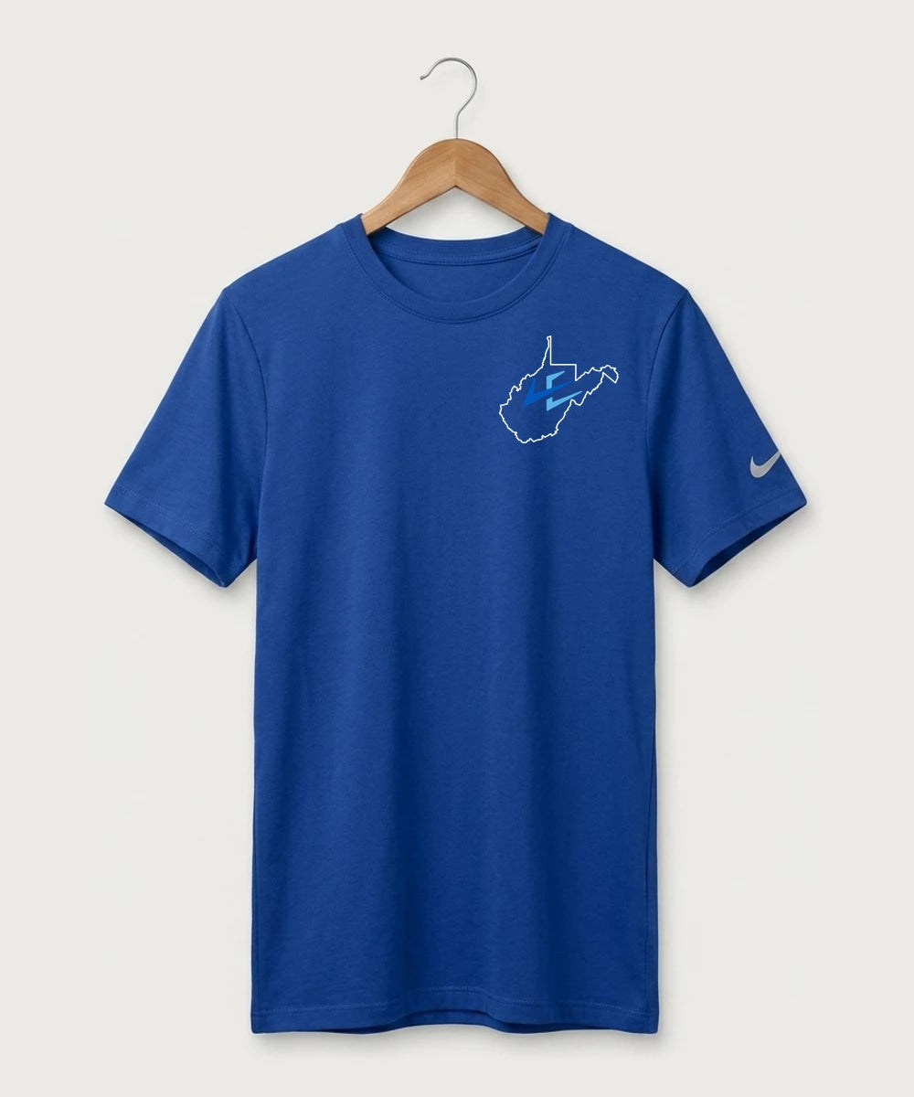 Leading Edge West Virginia Team Store - Game Royal Nike Swoosh Sleeve rLegend Tee NKDX8730