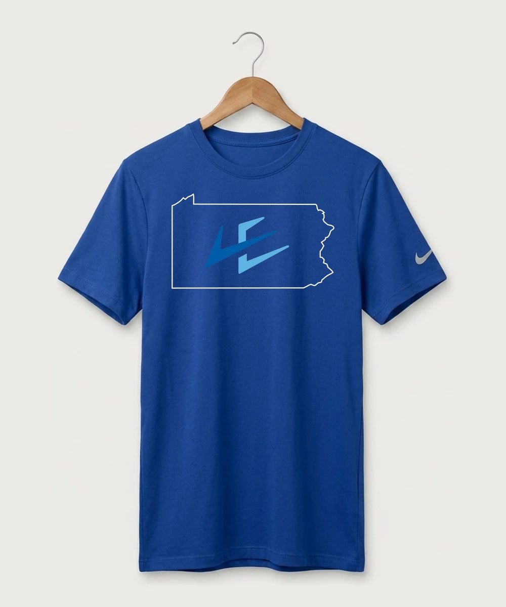 Leading Edge Pennsylvania Team Store - Game Royal Nike Swoosh Sleeve rLegend Tee NKDX8730