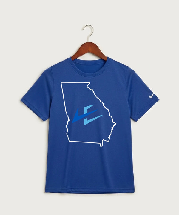 Leading Edge Georgia Team Store - Game Royal Nike Youth Swoosh Sleeve rLegend Tee NKDX8787