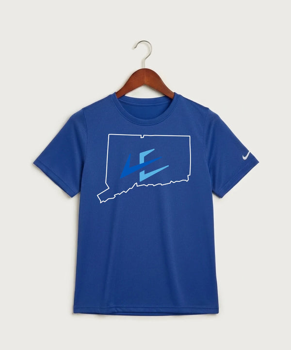 Leading Edge Connecticut Team Store - Game Royal Nike Youth Swoosh Sleeve rLegend Tee NKDX8787