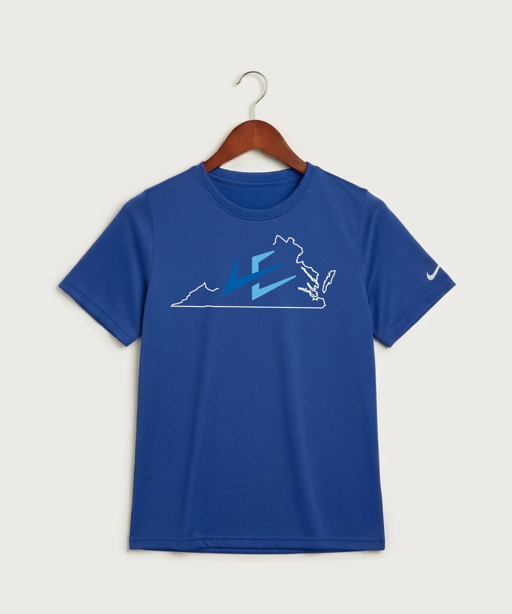 Leading Edge Virginia Team Store - Game Royal Nike Youth Swoosh Sleeve rLegend Tee NKDX8787