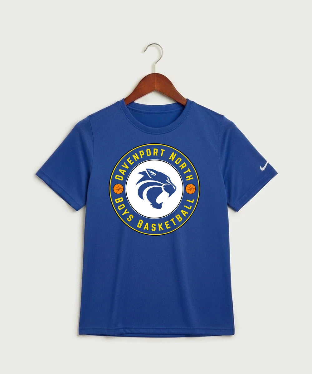 Davenport North High School Basketball Team Store - Game Royal Nike Youth Swoosh Sleeve rLegend Tee NKDX8787