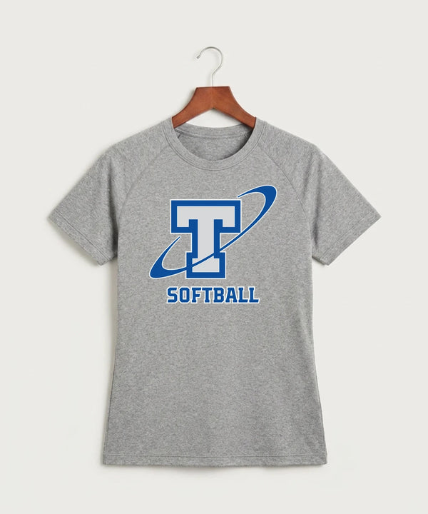 Papillion La Vista South Titan Softball Team Store - Gray Tee - Full Front