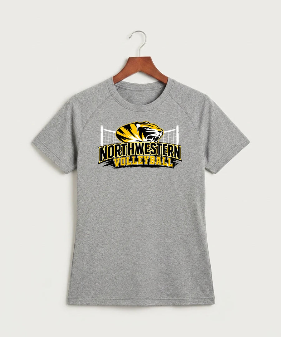 Northwestern Volleyball - Gray Tee - Full Front