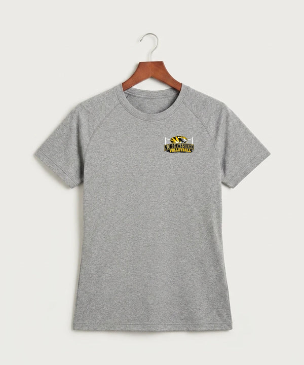 Northwestern Volleyball - Gray Tee - Left Chest