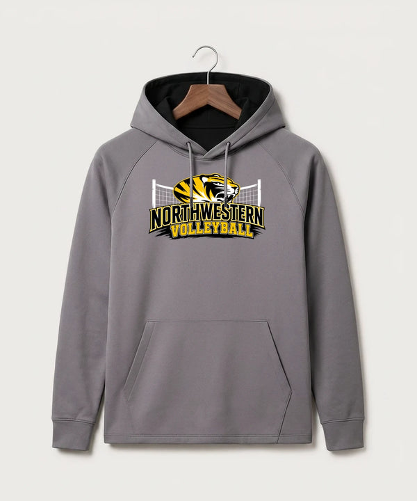 Northwestern Volleyball - Gray Hoodie - Full Front
