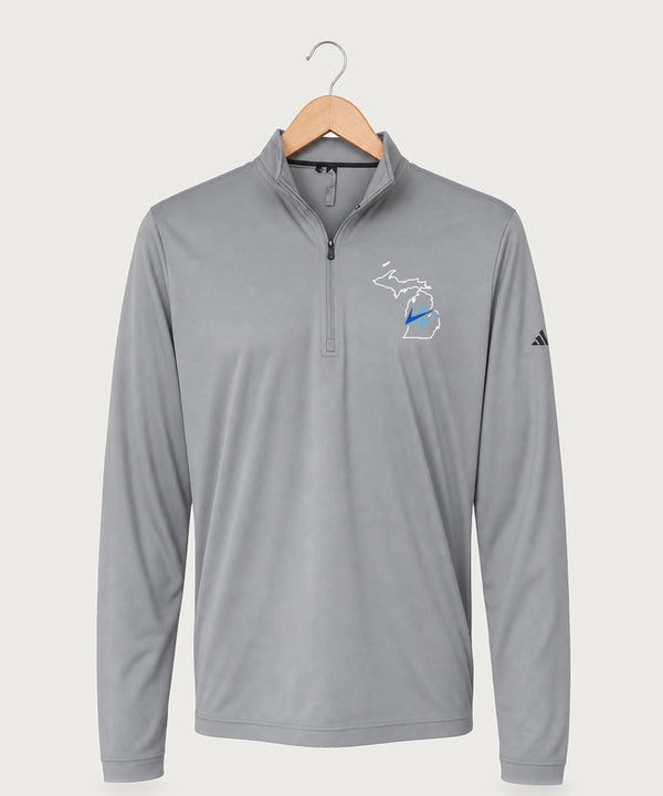 Leading Edge Michigan Team Store - Grey Three Men's Ultimate365 Lightweight Quarter-Zip Pullover