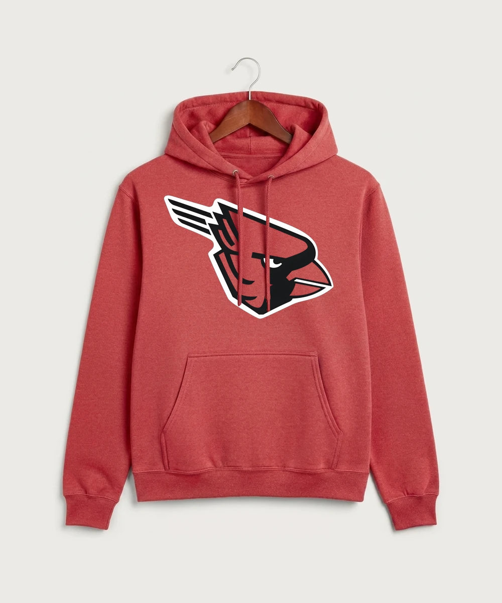 GF E2E Test 02 Track and Field - Heather Red Port & Co Core Fleece Pullover Hooded Sweatshirt. PC78H