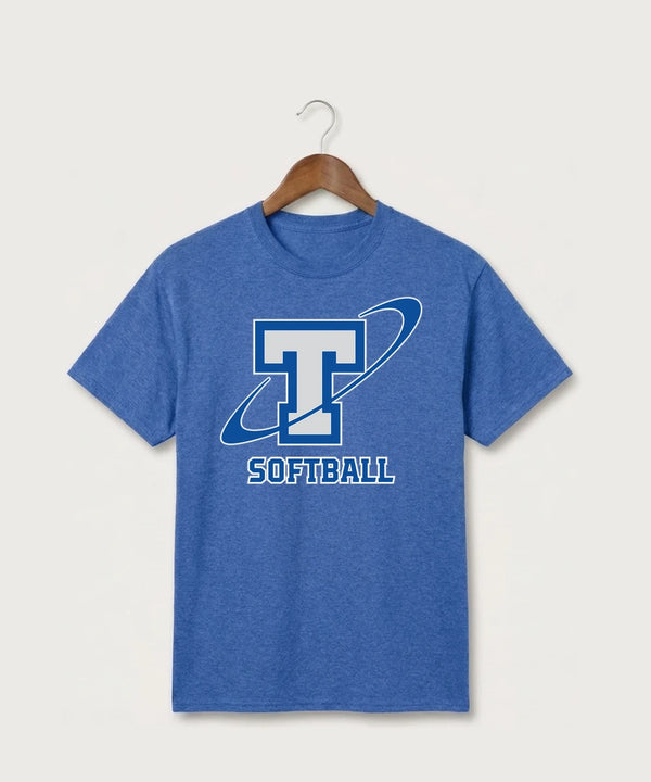 Papillion La Vista South Titan Softball Team Store - Heather Royal Port & Co Core Cotton Tee. PC54