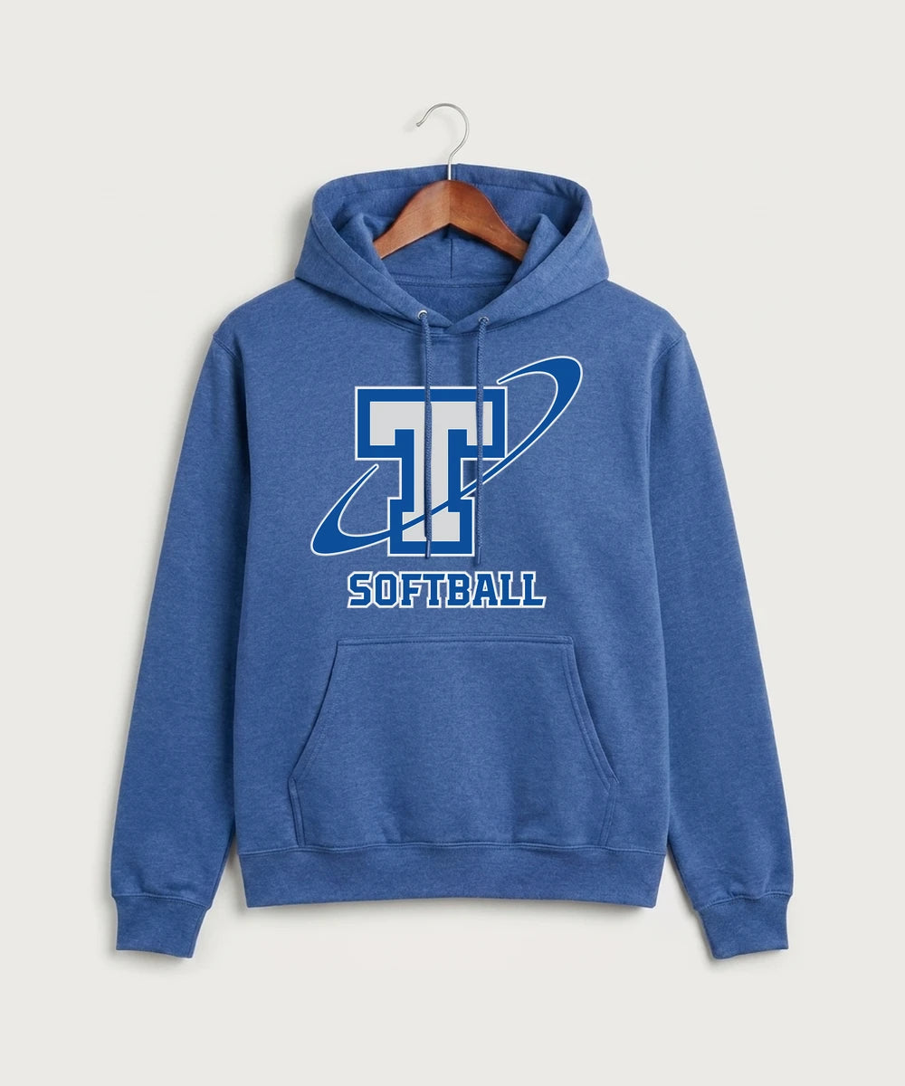 Papillion La Vista South Titan Softball Team Store - Heather Royal Port & Co Core Fleece Pullover Hooded Sweatshirt. PC78H