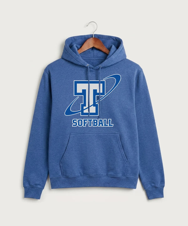 Papillion La Vista South Titan Softball Team Store - Heather Royal Port & Co Core Fleece Pullover Hooded Sweatshirt. PC78H